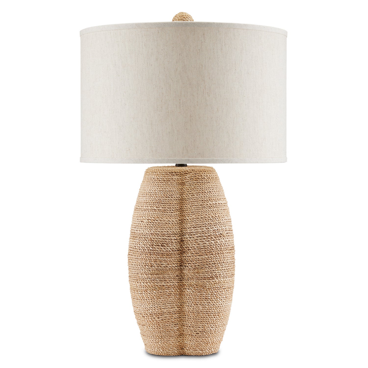 One Light Table Lamp from the Karnak collection in Natural Abaca Rope/Satin Black finish