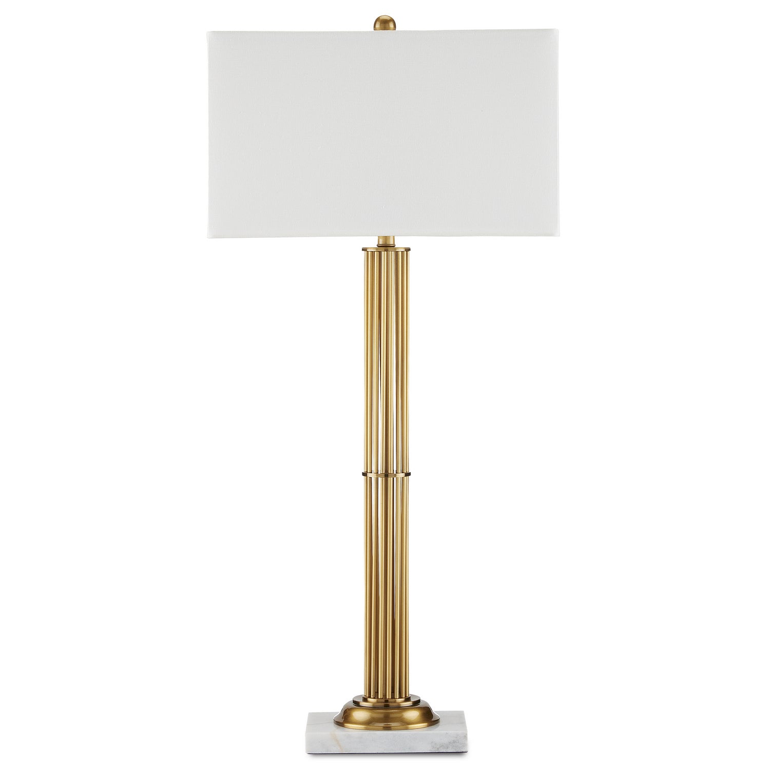 One Light Table Lamp from the Allegory collection in Antique Brass/White Marble finish