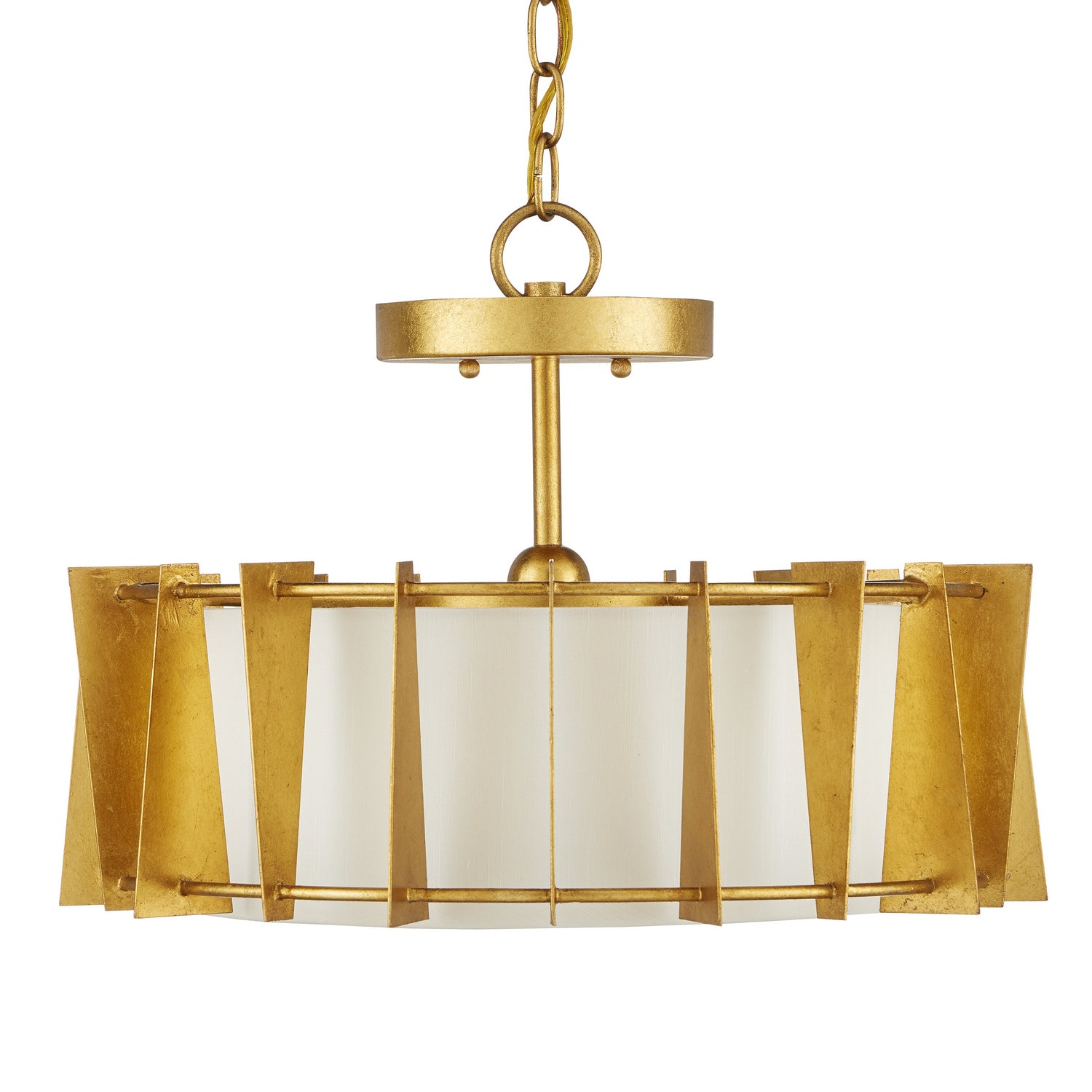 One Light Semi-Flush Mount from the Berwick collection in Contemporary Gold Leaf finish
