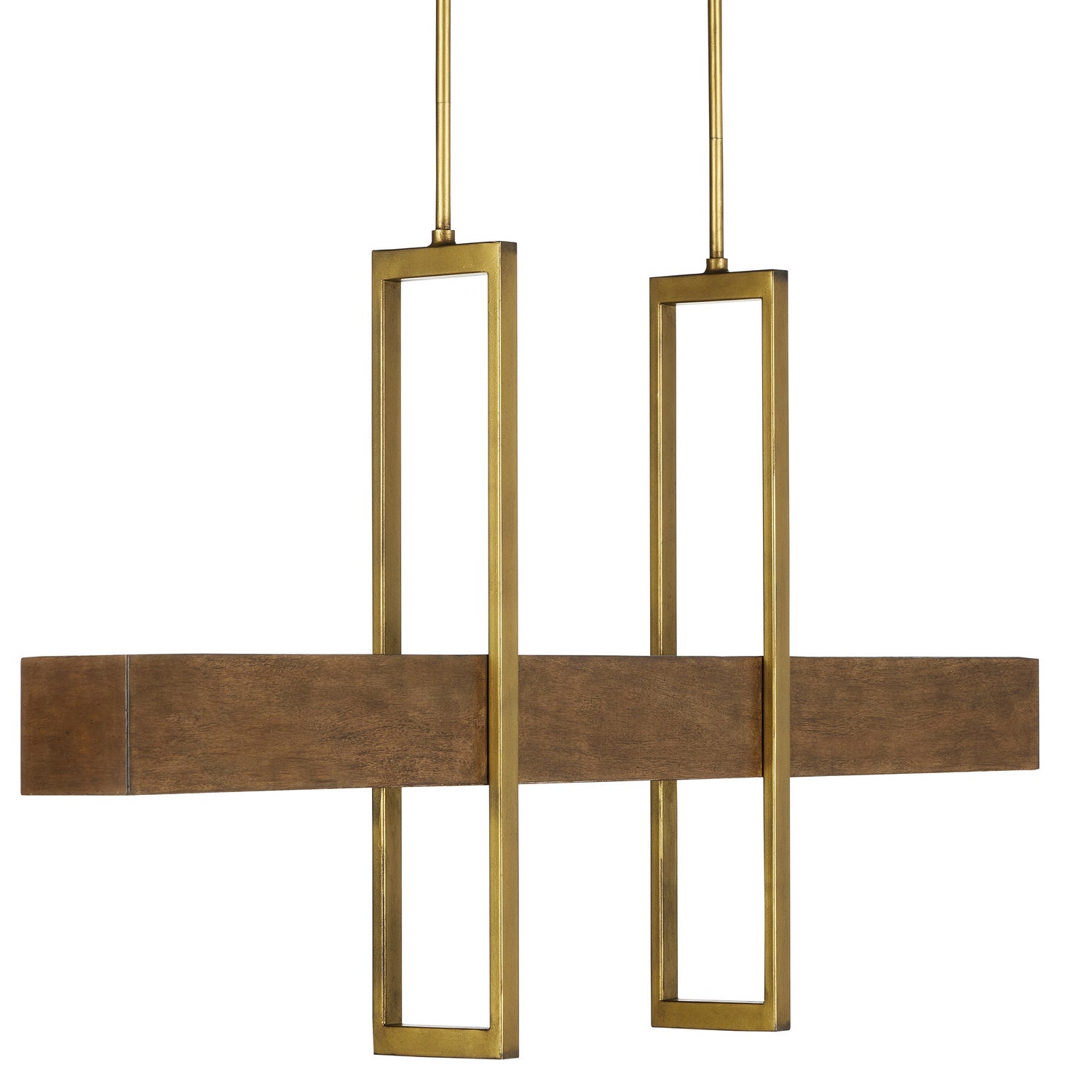 LED Linear Chandelier from the Tonbridge collection in Chestnut/Brass finish