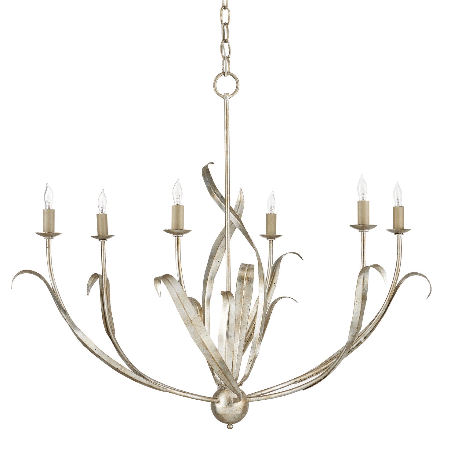 Six Light Chandelier from the Menefee collection in Silver Granello finish