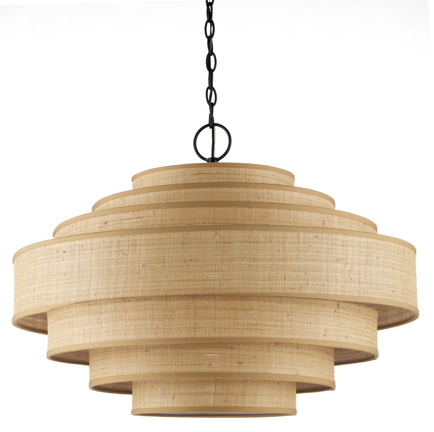 Six Light Chandelier from the Maura collection in Natural/Satin Black finish