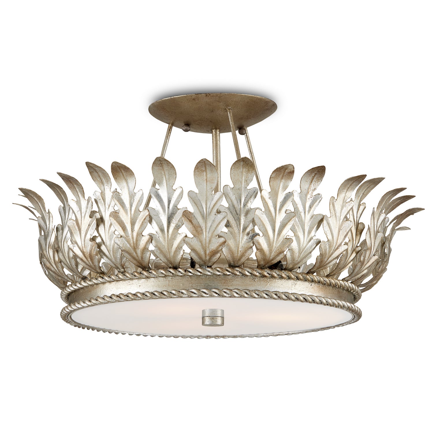 Three Light Semi-Flush Mount from the Bunny Williams collection in Champagne/White finish