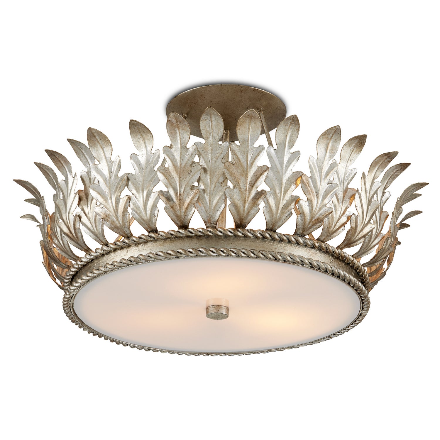 Three Light Semi-Flush Mount from the Bunny Williams collection in Champagne/White finish