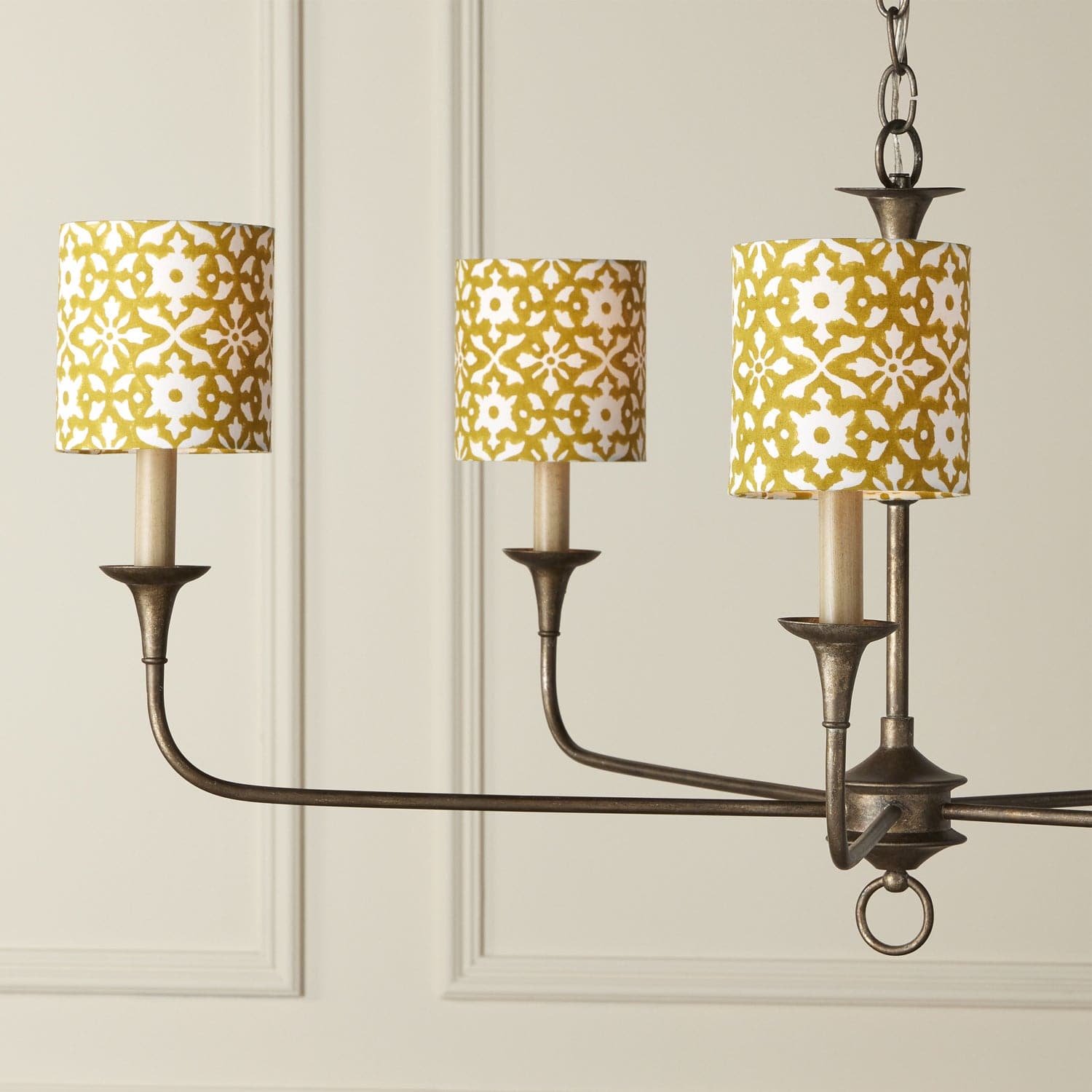 Chandelier Shade in Mustard/White finish