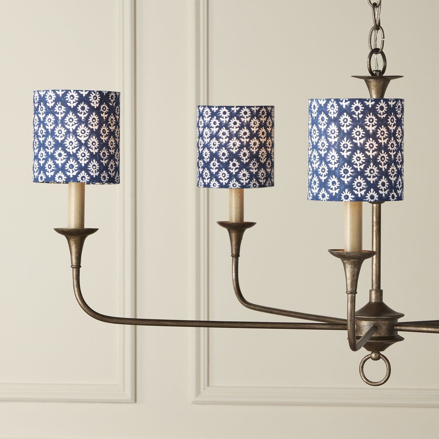 Chandelier Shade in Navy/White finish