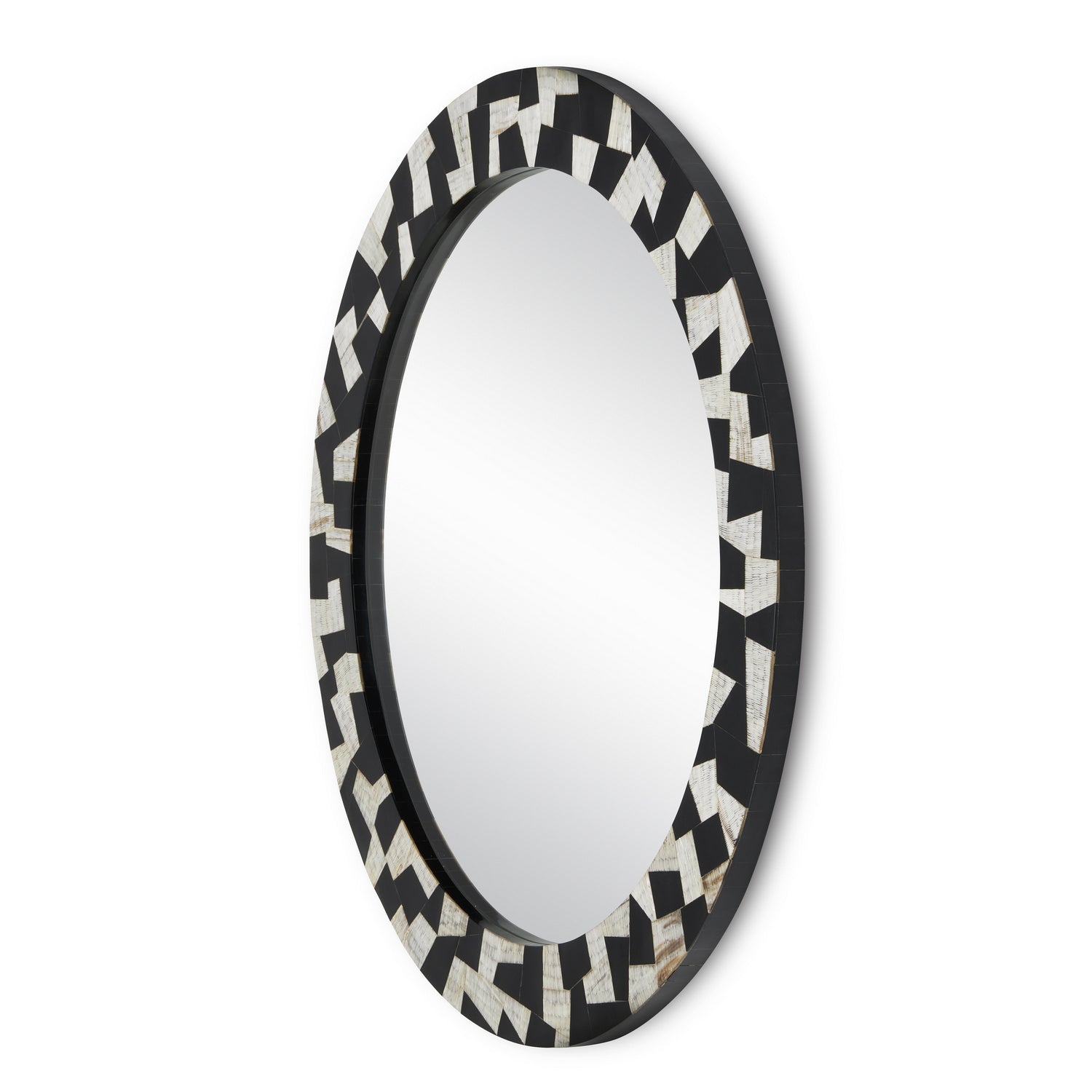 Mirror from the Bindu collection in Black/Natural/Mirror finish