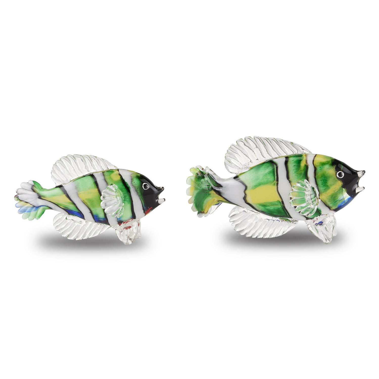 Fish Set of 2 from the Rialto collection in Green/Black/White/Multicolor finish