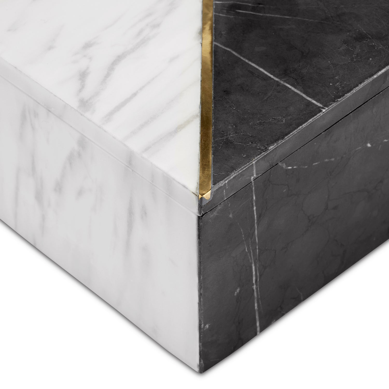 Box from the Deena collection in White/Black/Brass finish