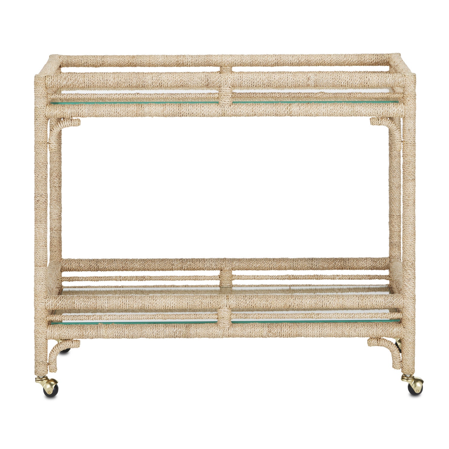 Bar Cart from the Olisa collection in Natural/Clear finish