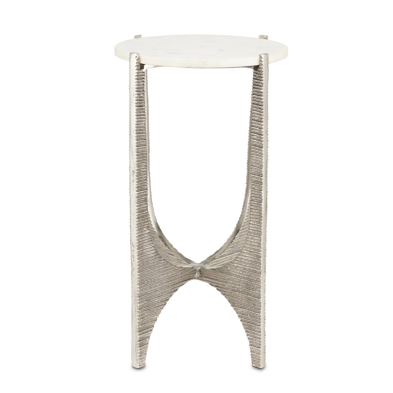 Accent Table from the Micha collection in Antique Nickel/White finish