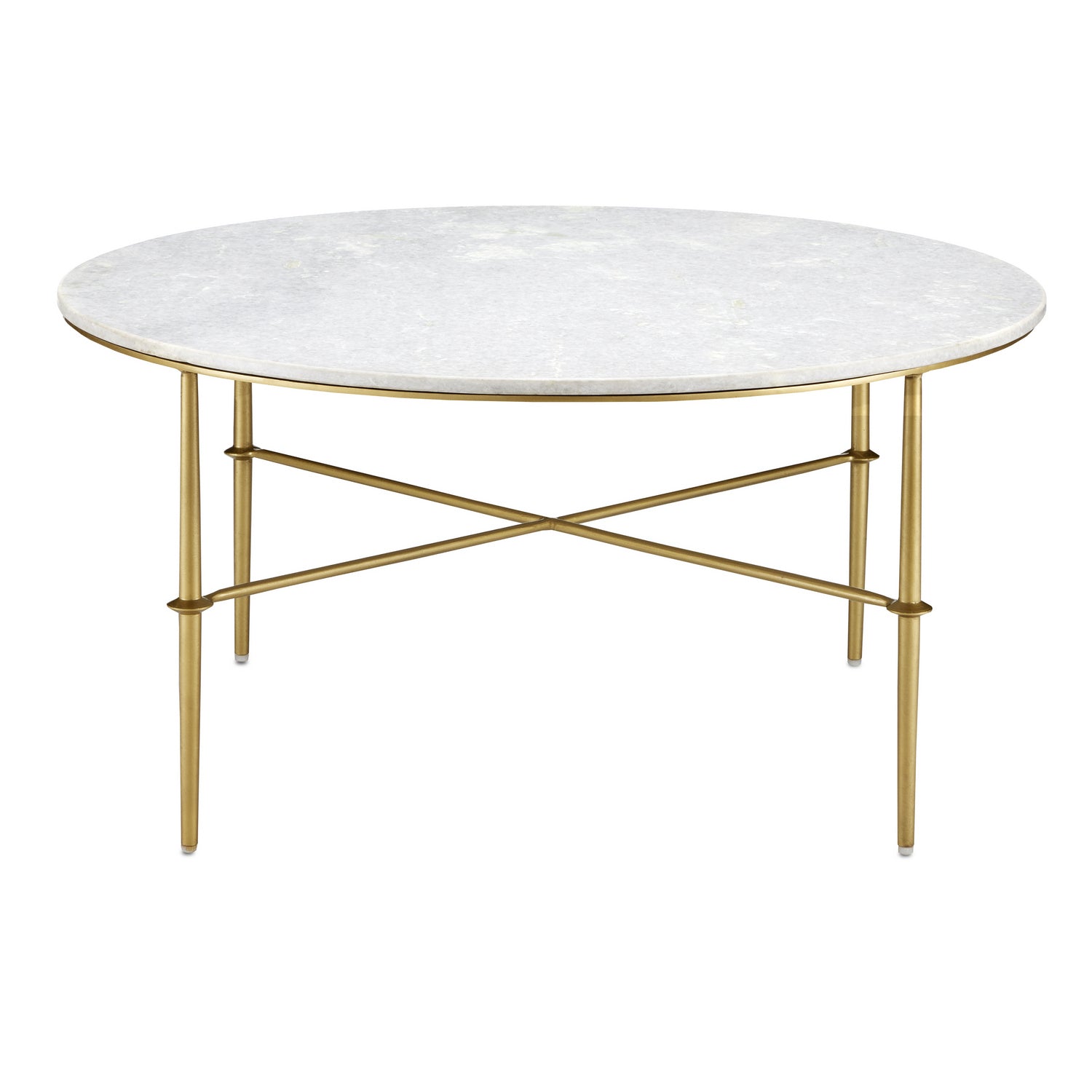 Cocktail Table from the Kira collection in White/Antique Brass finish