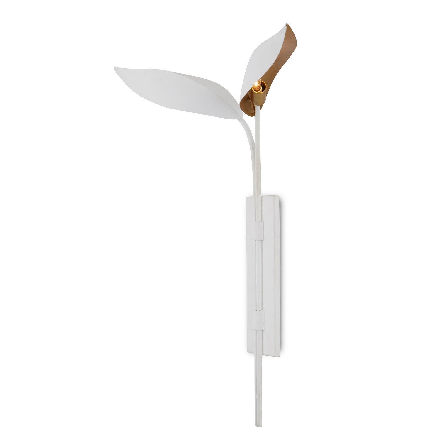 Two Light Wall Sconce from the Yuriko collection in Gesso White/Contemporary Gold Leaf finish