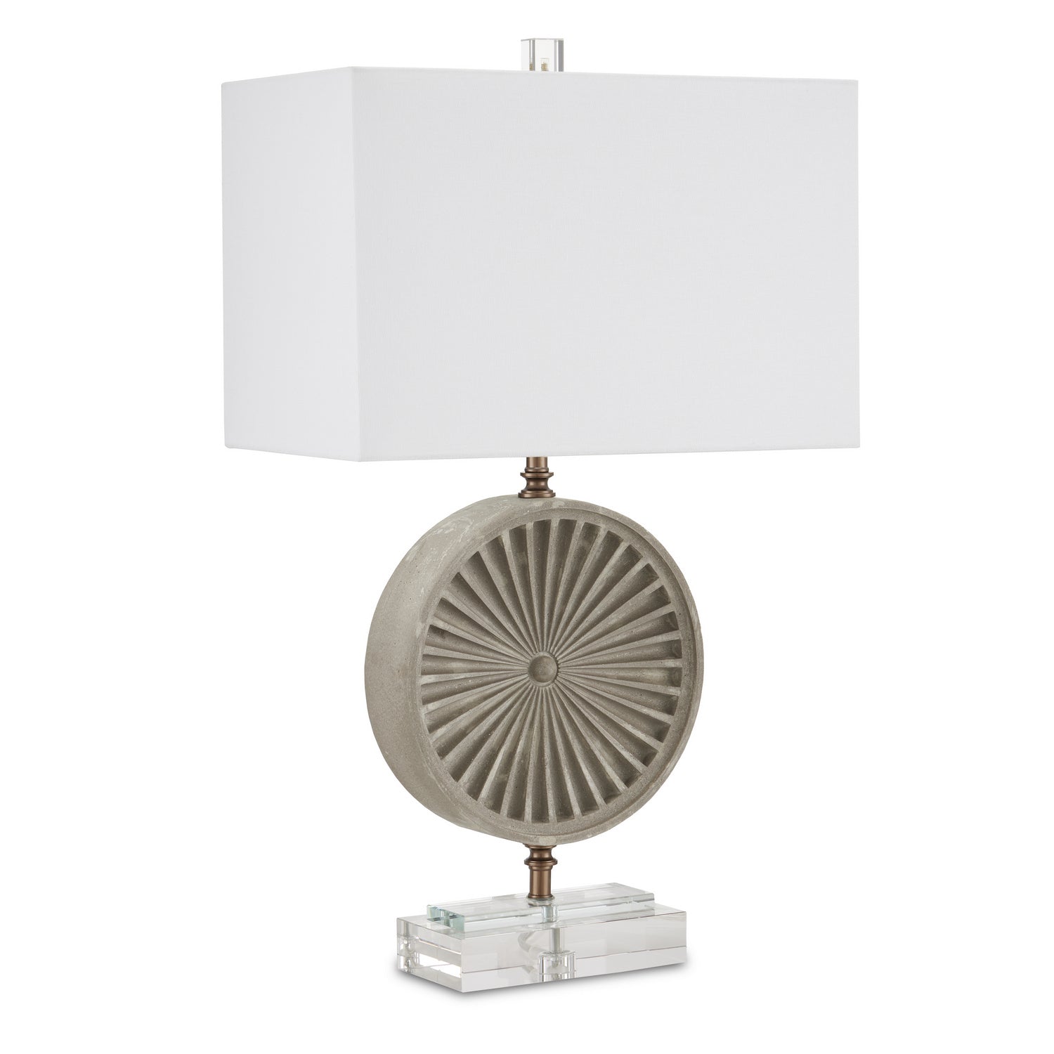 One Light Table Lamp from the Applique collection in Gray/Clear/Antique Brass finish