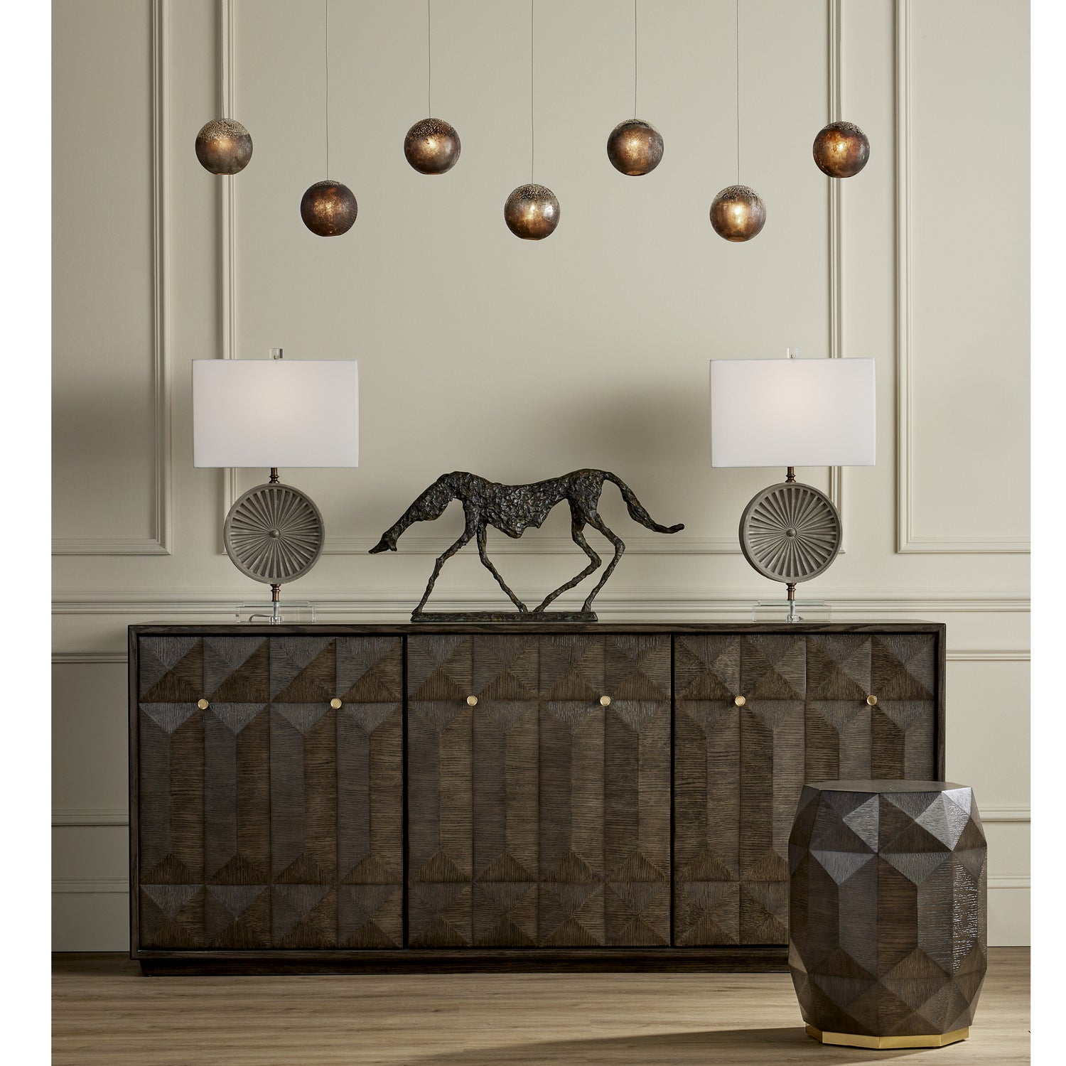 One Light Table Lamp from the Applique collection in Gray/Clear/Antique Brass finish