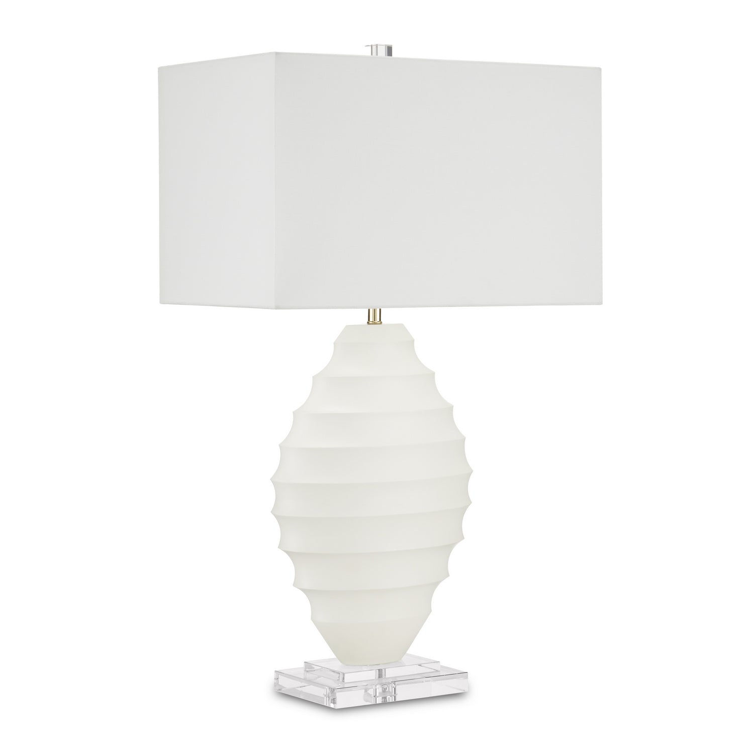 One Light Table Lamp from the Abbeville collection in White/Clear/Polished Brass finish