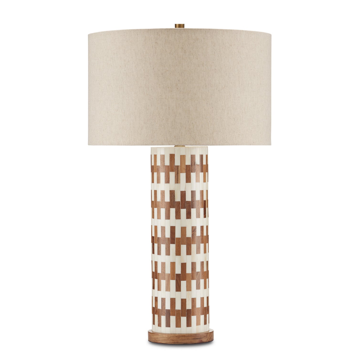 One Light Table Lamp from the Tia collection in White/Natural/Antique Brass finish
