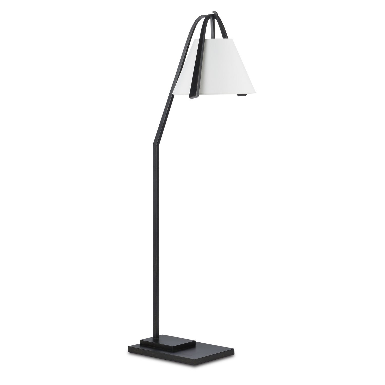 One Light Floor Lamp from the Frey collection in Satin Black/Brushed Brown finish