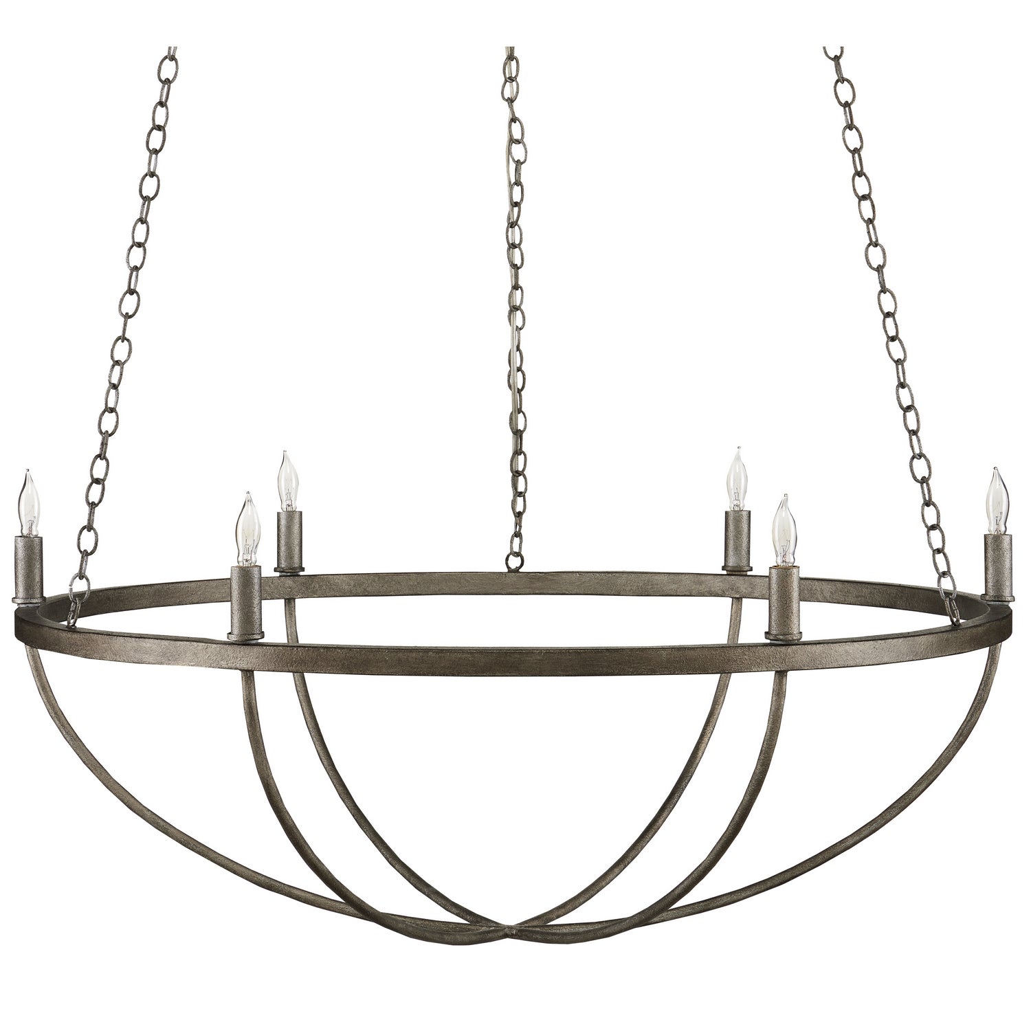 Six Light Chandelier from the Quillian collection in Light Mole finish
