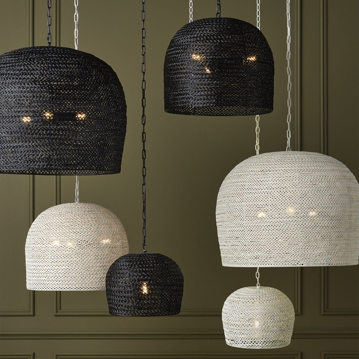 Three Light Pendant from the Piero collection in Satin Black finish