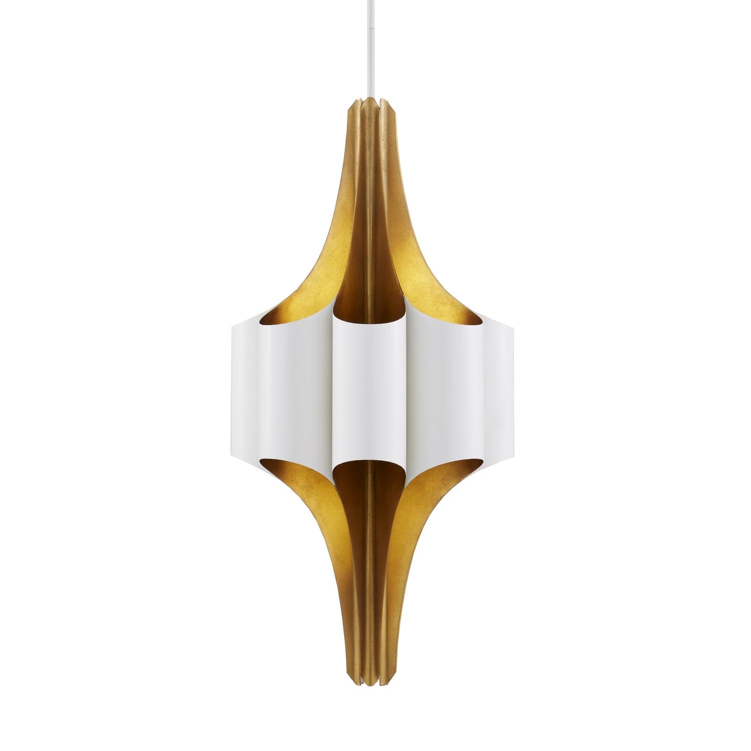 Eight Light Chandelier from the Concordia collection in Contemporary Gold Leaf/Gesso White finish