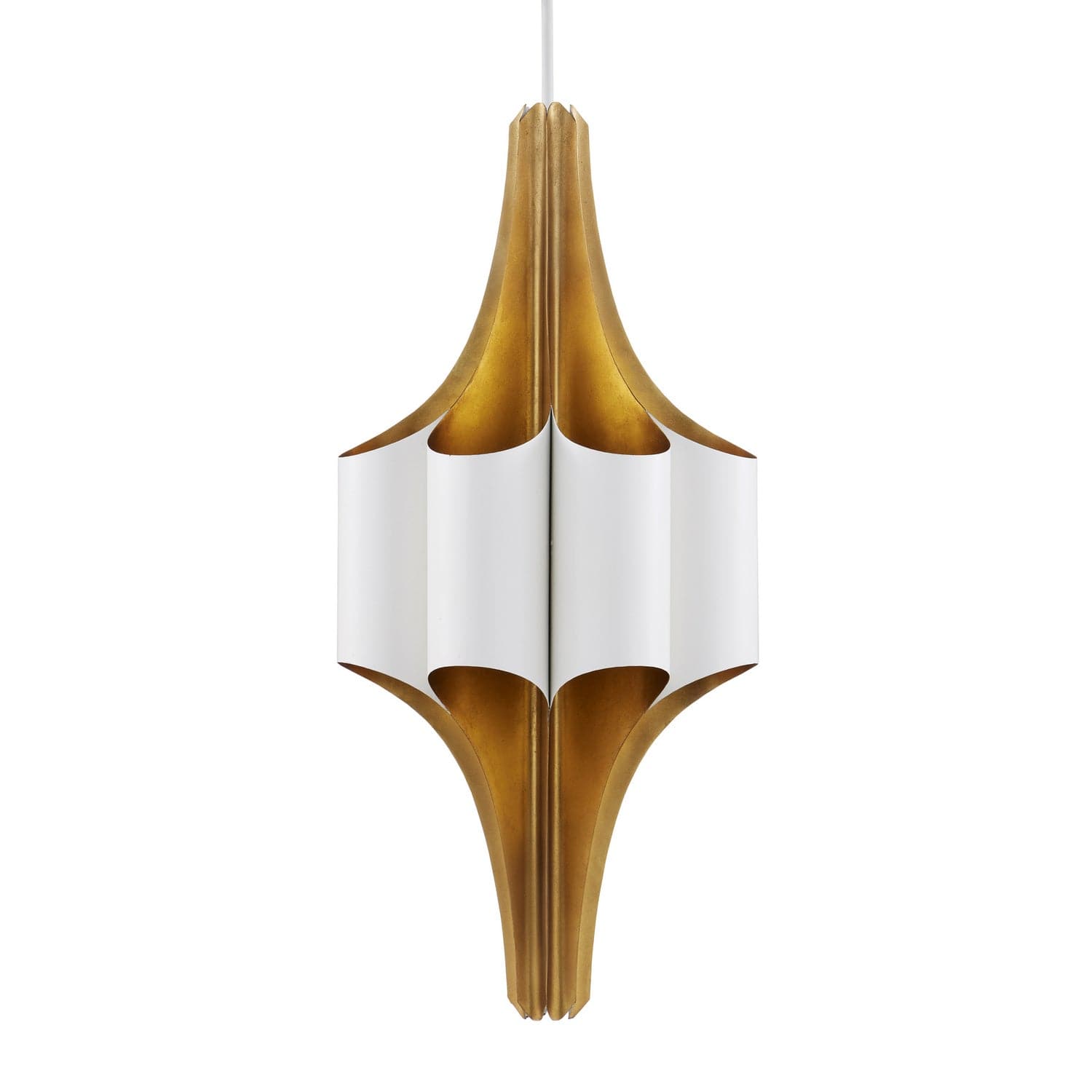 Eight Light Chandelier from the Concordia collection in Contemporary Gold Leaf/Gesso White finish