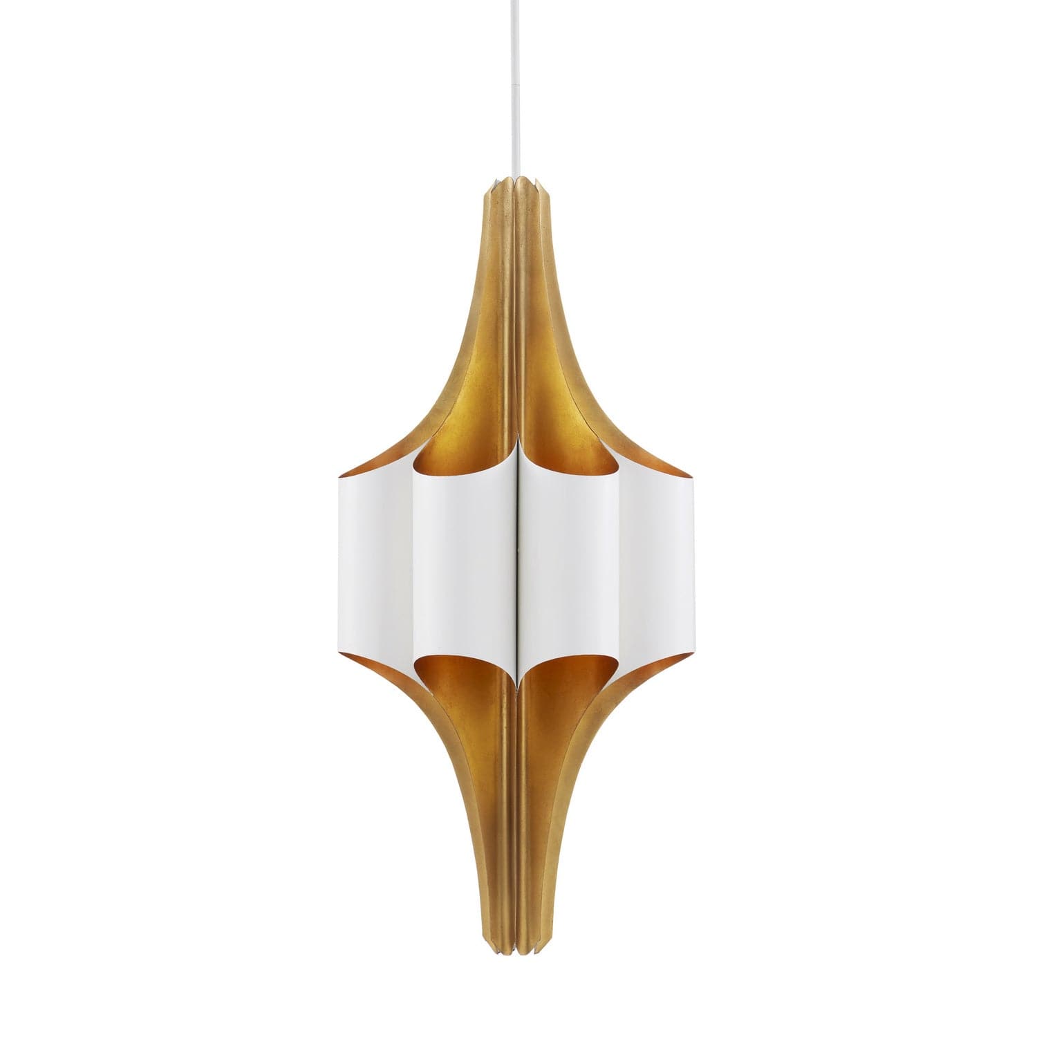 Eight Light Chandelier from the Concordia collection in Contemporary Gold Leaf/Gesso White finish