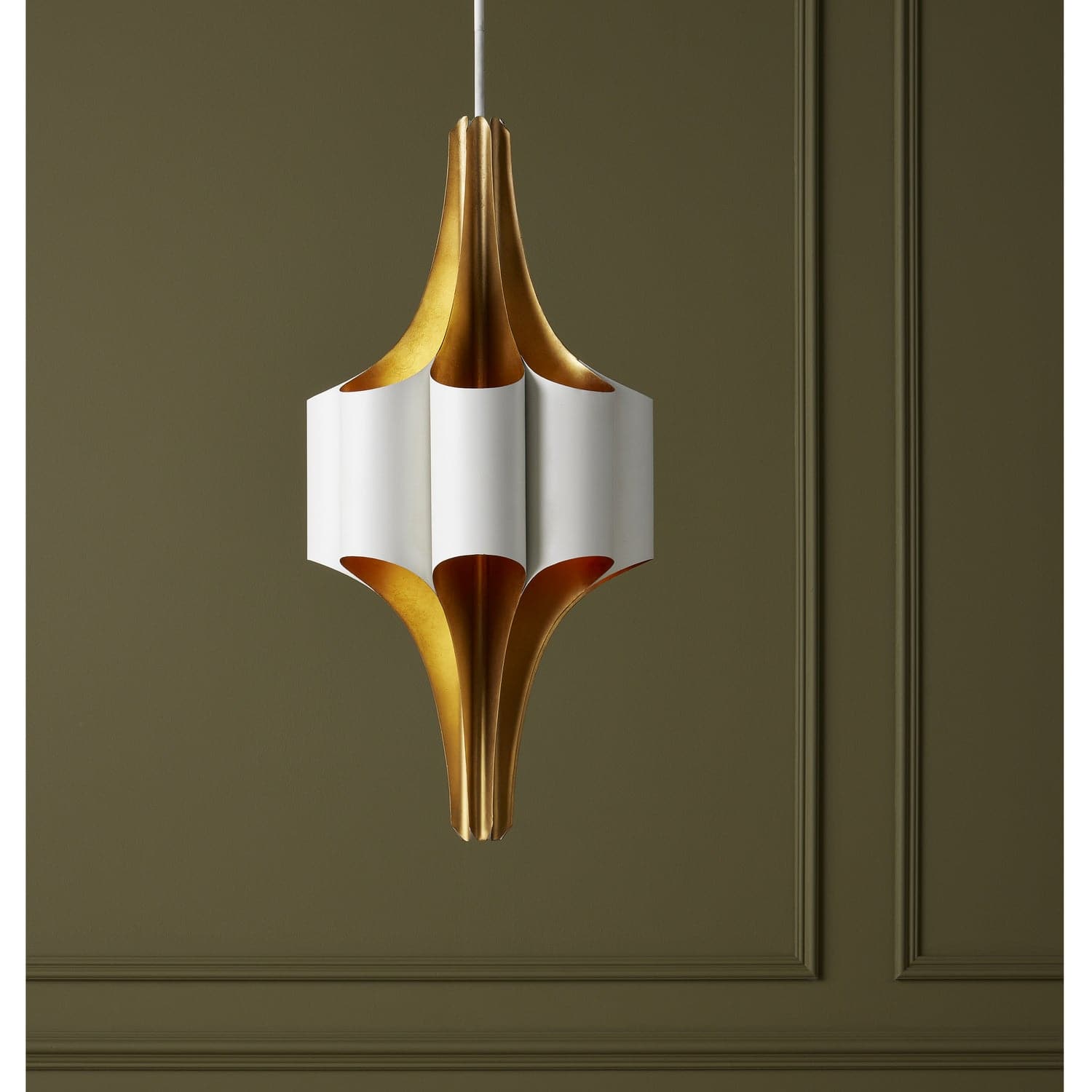 Eight Light Chandelier from the Concordia collection in Contemporary Gold Leaf/Gesso White finish