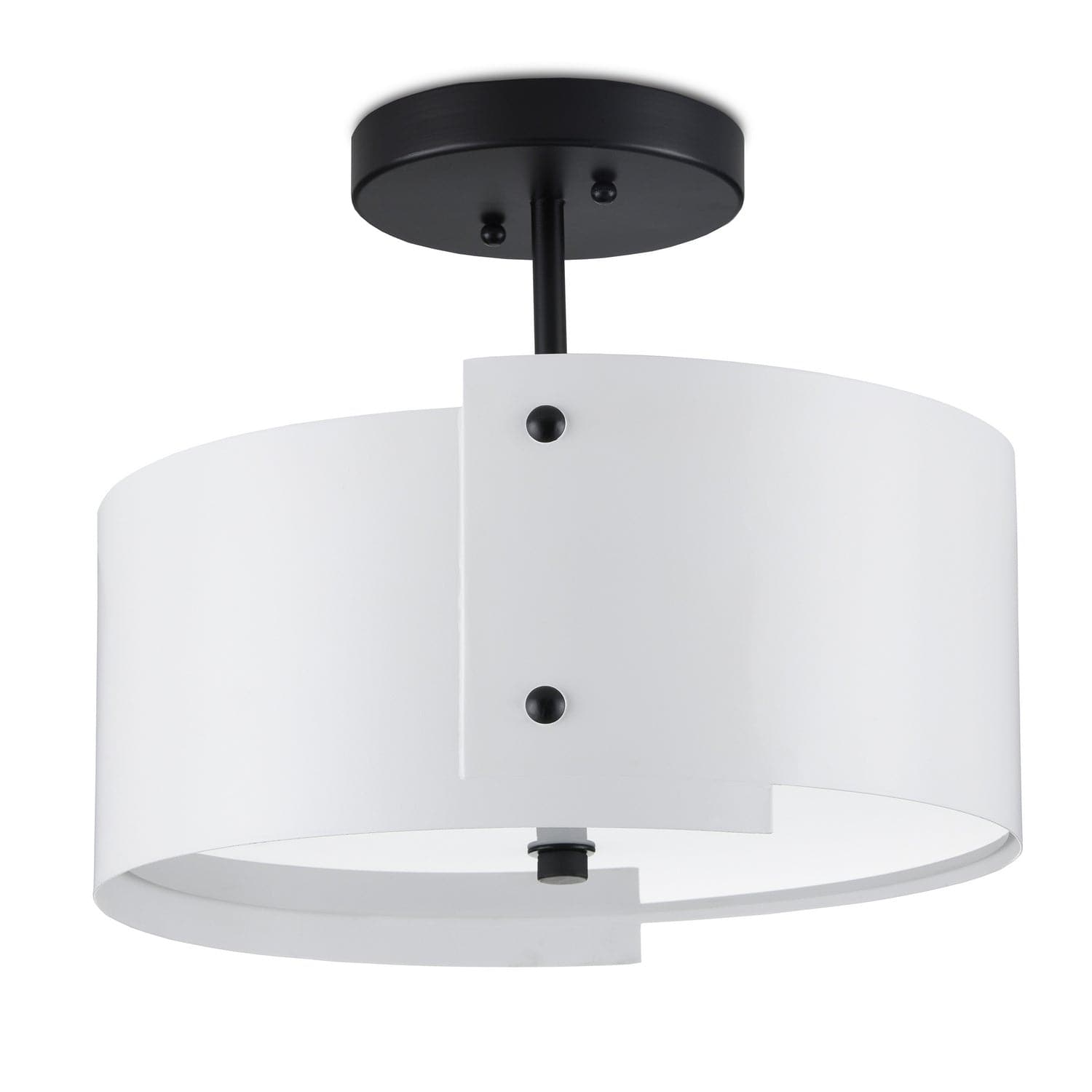 LED Semi-Flush Mount from the Ritsu collection in Sugar White/Satin Black finish