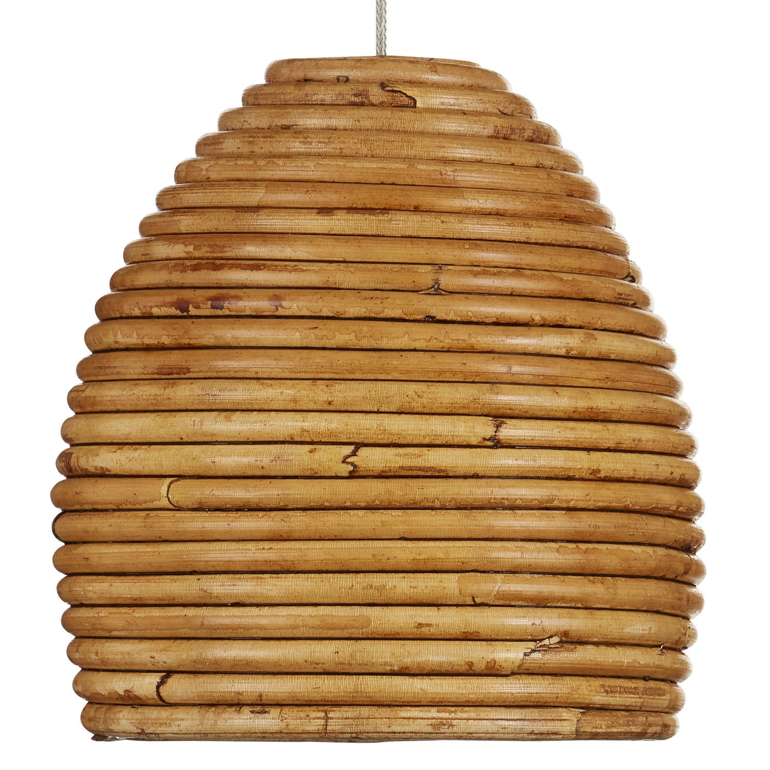 36 Light Pendant from the Beehive collection in Natural Rattan/Silver finish