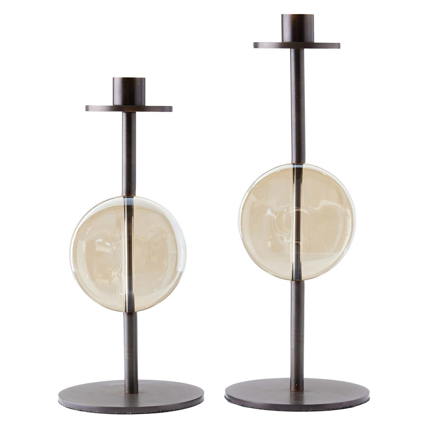 Candleholders, Set of 2 from the Terrell collection in Champagne finish