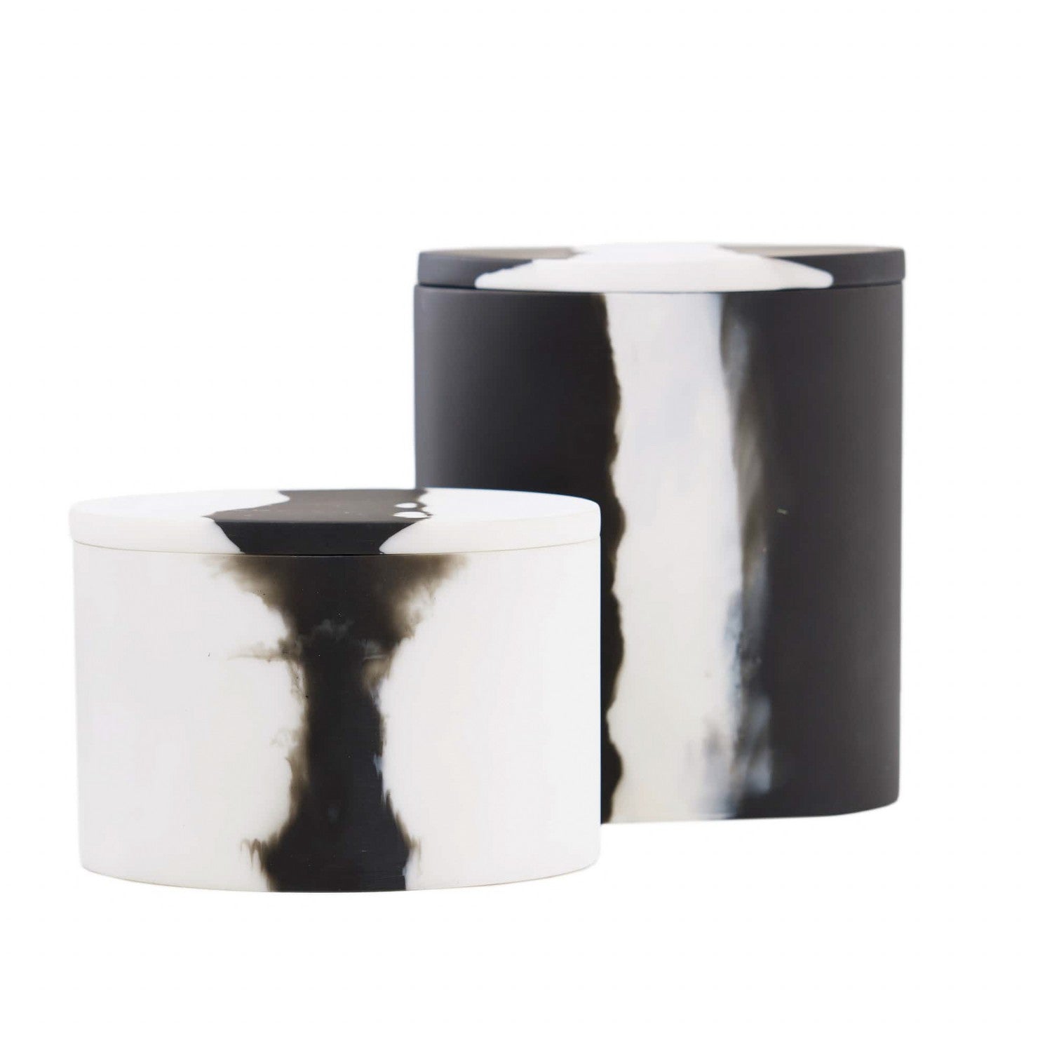 Containers, Set of 2 from the Hollie collection in Black & White finish