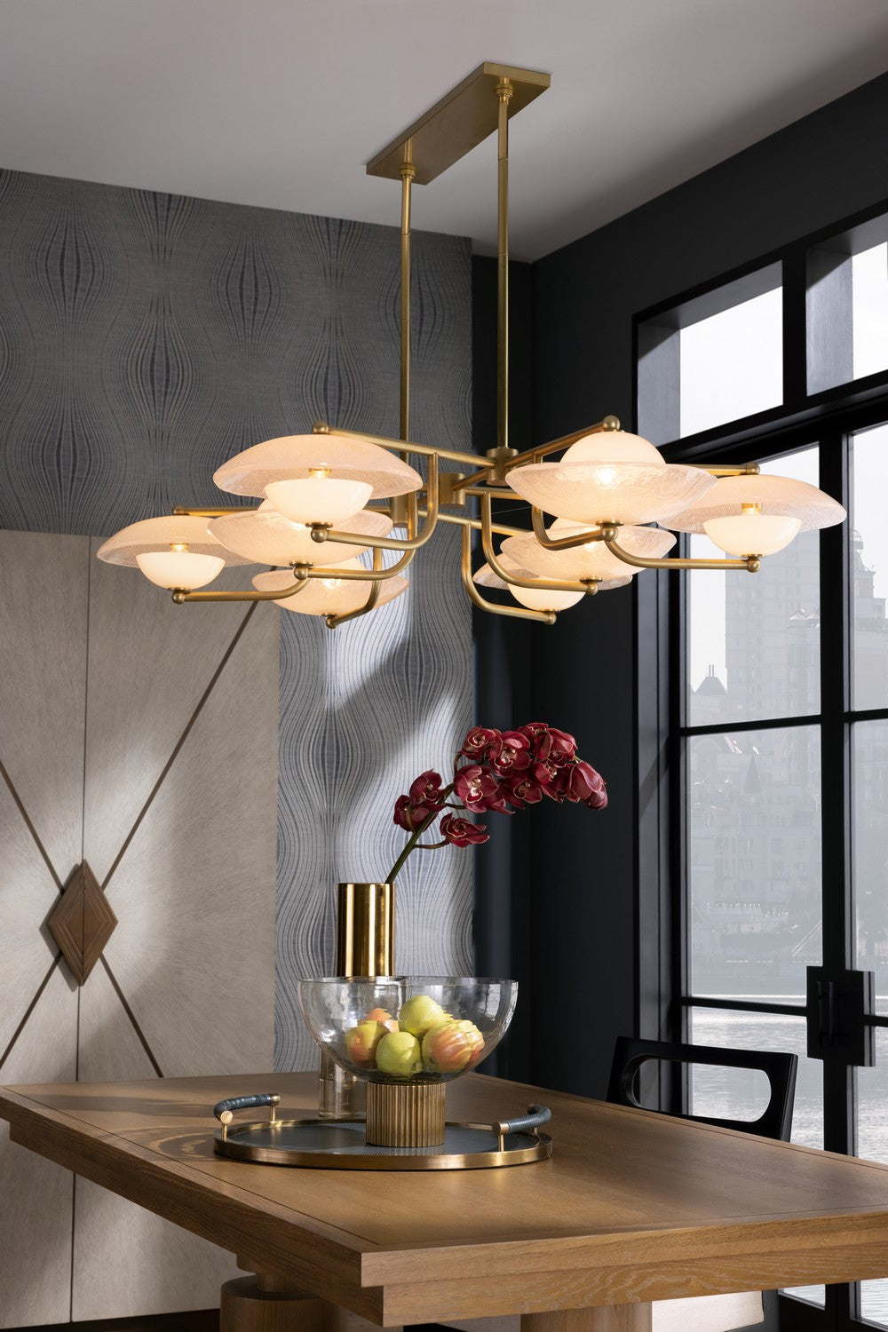Eight Light Chandelier from the Towne collection in Clear Seedy finish