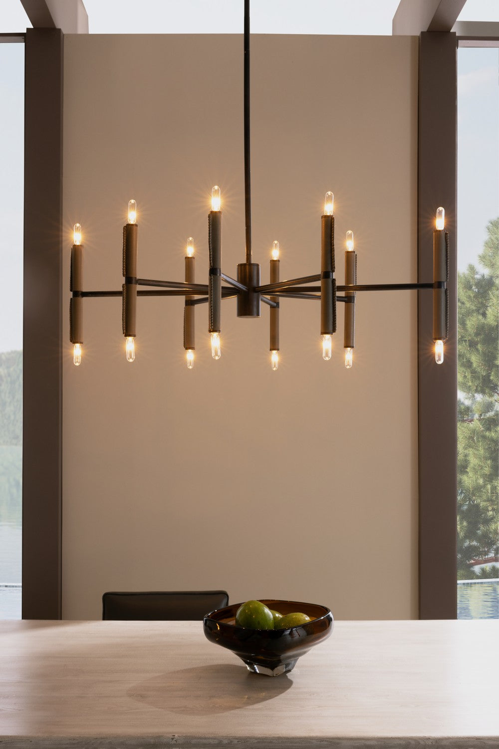 16 Light Chandelier from the Tilman collection in Dove finish