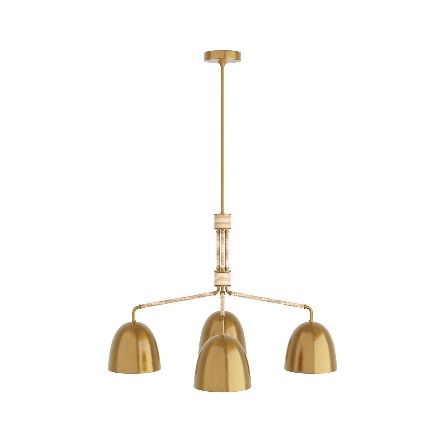 Four Light Chandelier from the Worth collection in Vintage Brass finish