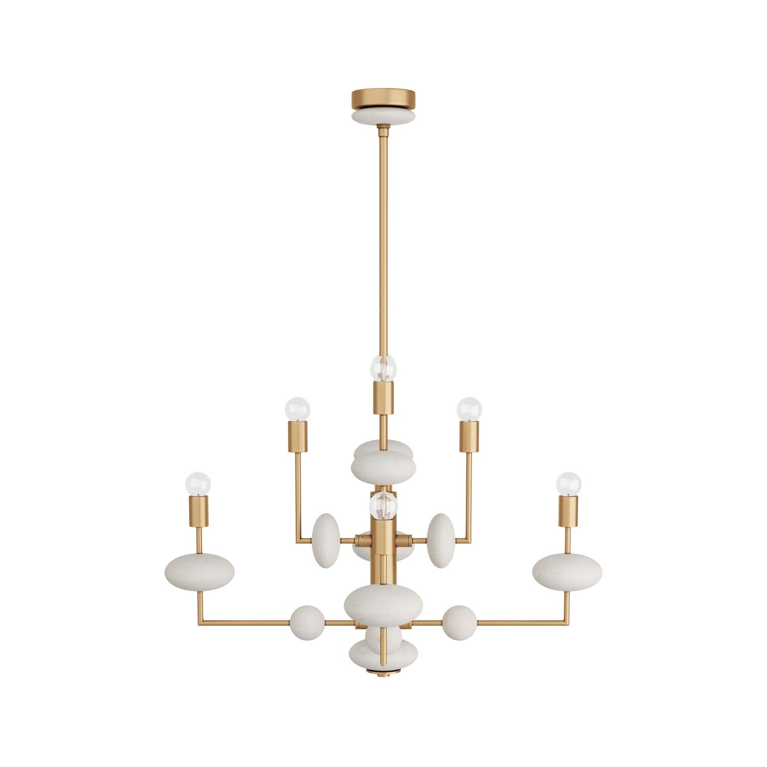 Eight Light Chandelier from the Vista collection in Antique Brass finish