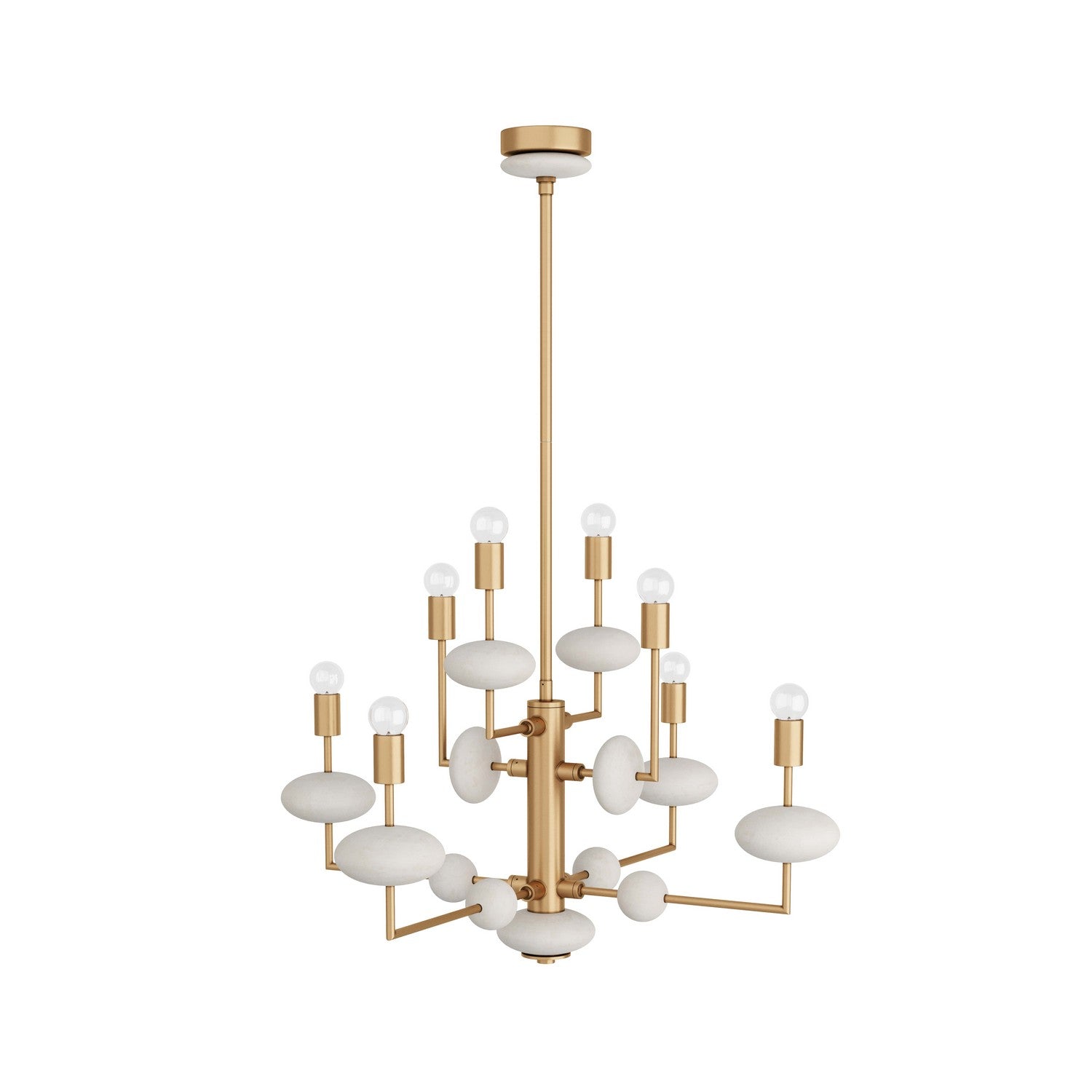 Eight Light Chandelier from the Vista collection in Antique Brass finish