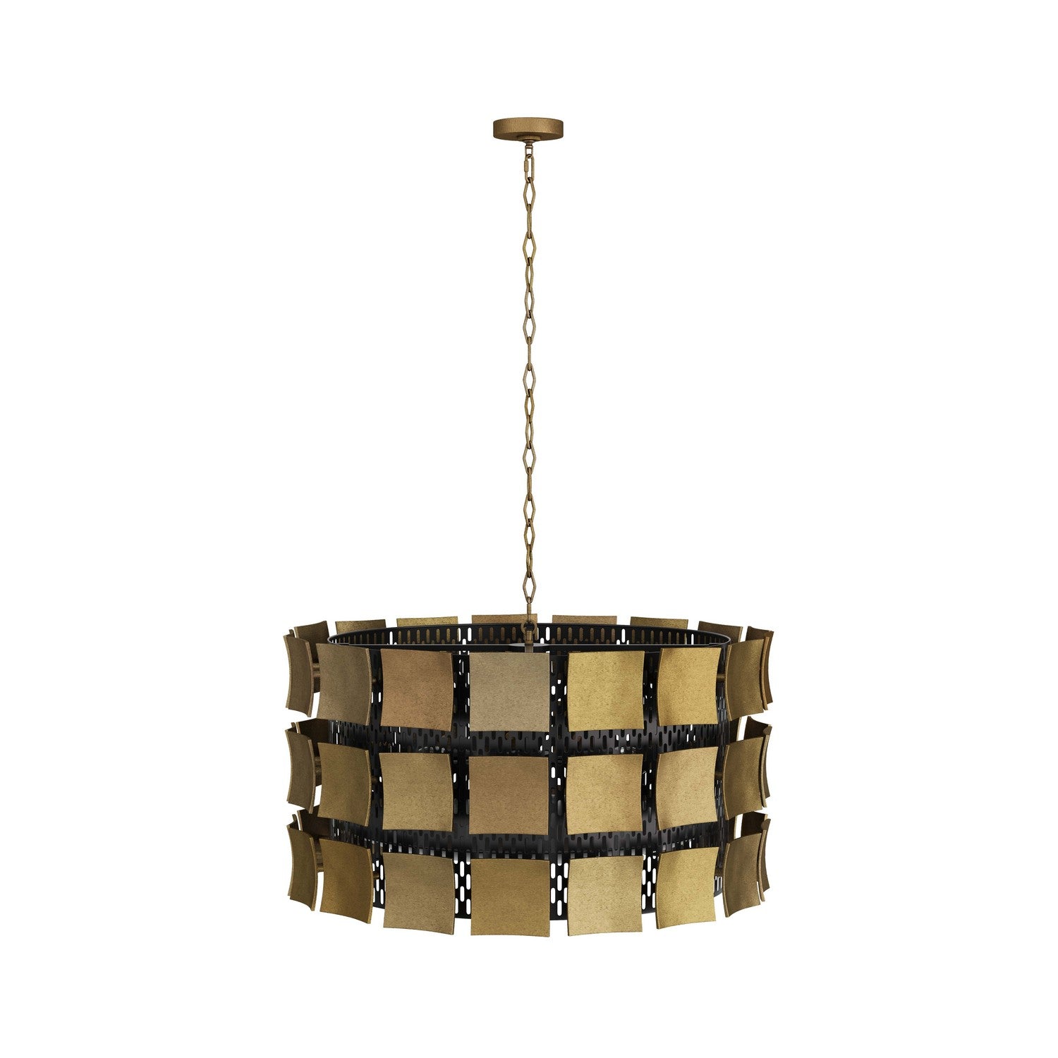 Six Light Chandelier from the Wells collection in Antique Brass finish