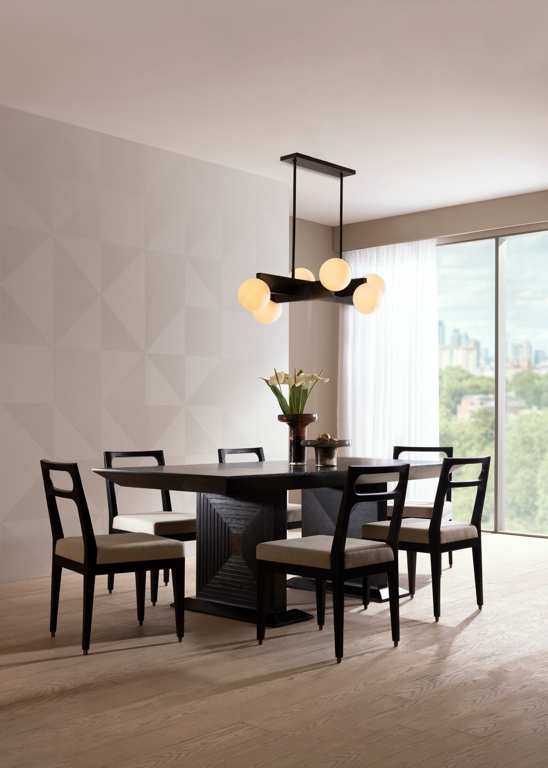 Six Light Chandelier from the Tallow collection in English Bronze finish