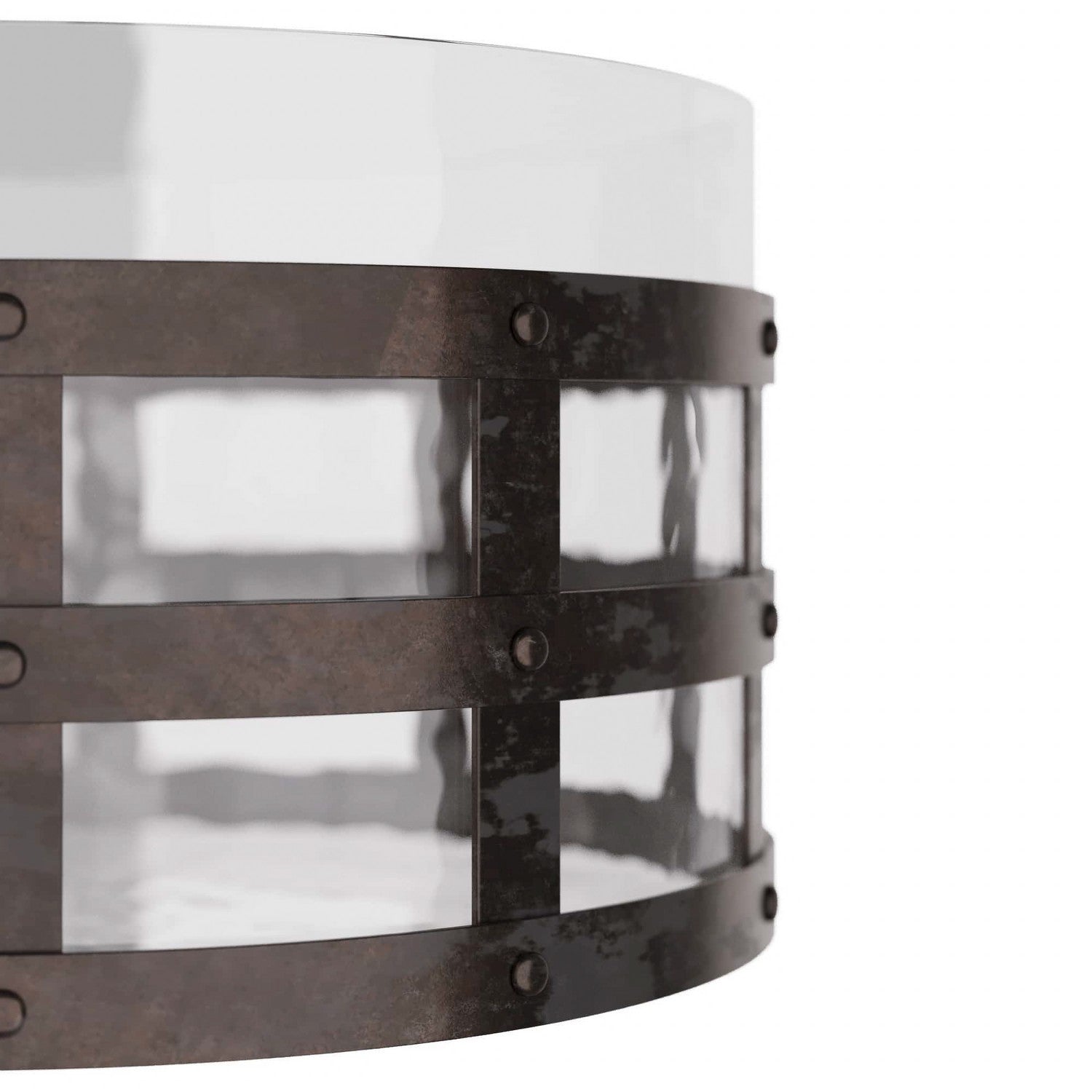 Centerpiece from the Rivet collection in Blackened Iron finish