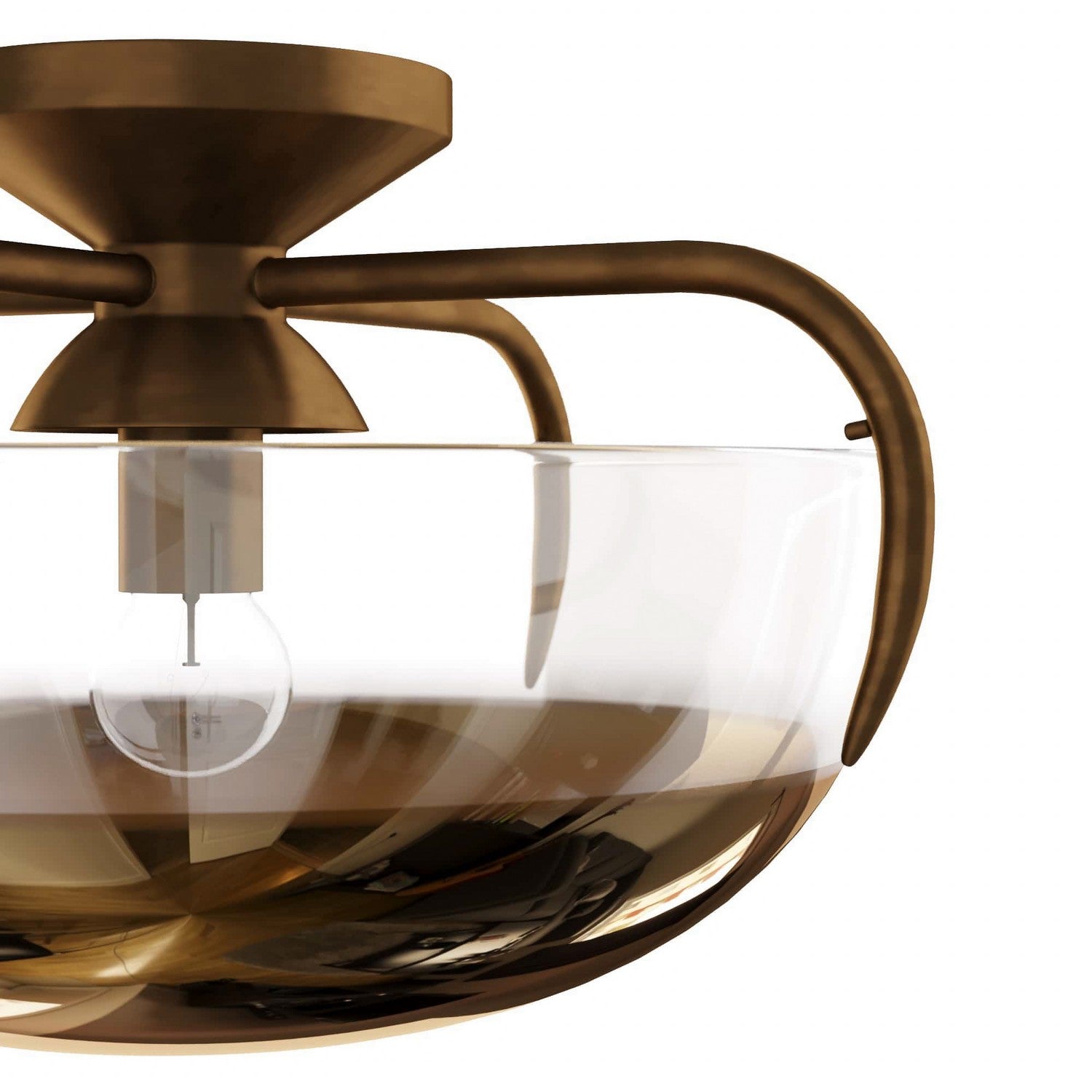 One Light Flush Mount from the Corona collection in Gold Ombre finish